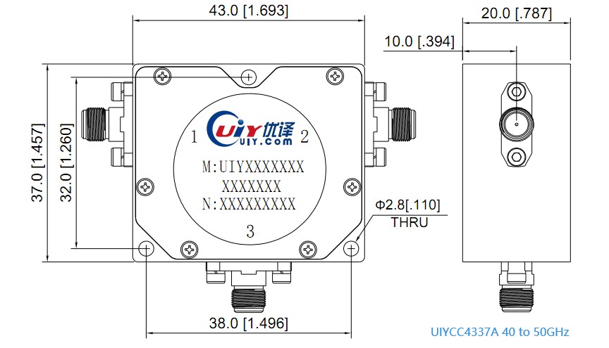 Q Band EHF Band Coaxial Circulator