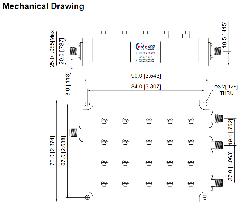 Triplexer Mechanical Drawing