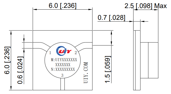 UIYBMC66A8T12 Mechanical Drawing