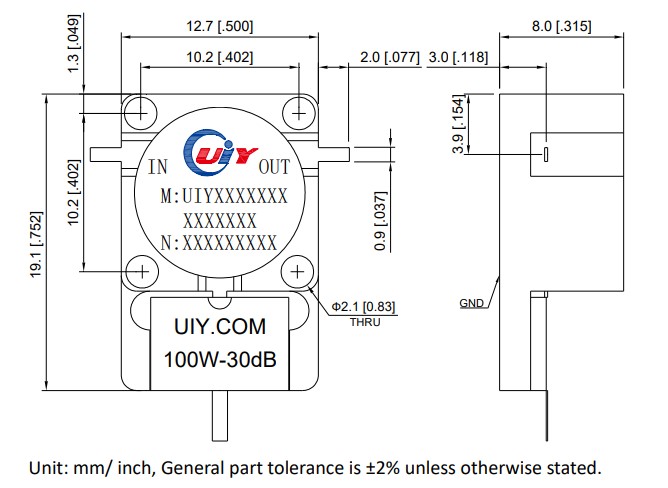 UIYDI1219A Mechanical Drawing